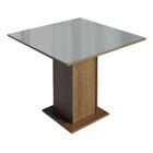 Mesa De Jantar Quadrada Tampo De Vidro Madesa 5363 - Rustic/c