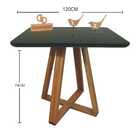 Mesa De Jantar Quadrada Tampo Laqueado E Vidro 120cm - Base X