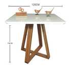 Mesa De Jantar Quadrada Tampo Laqueado E Vidro 120cm - Base X