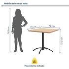 Mesa De Jantar Quadrada Tampo Madeira Maciça 79x79cm Com Base
