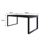 Mesa De Jantar Queens 180cmx90cmx75 Cm Preto/preto