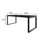 Mesa De Jantar Queens 200x90x75cm  Preto/preto