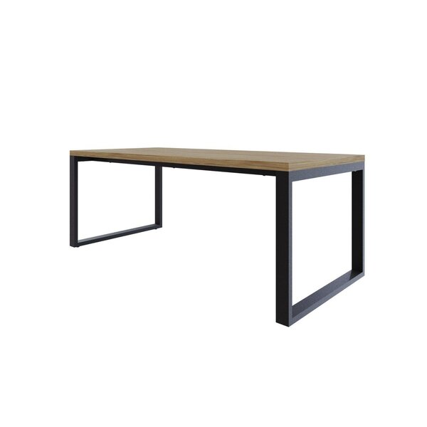 Mesa De Jantar Queens 200x90x75cm  Vermont Oak/preto