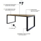 Mesa De Jantar Queens 200x90x75cm  Vermont Oak/preto