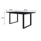 Mesa De Jantar Queens R 160x90x75cm  Preto/preto