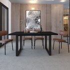 Mesa De Jantar Queens R 160x90x75cm  Preto/preto