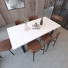 Mesa De Jantar Queens R 180cm X 90cm X 75cm Branco/preto