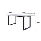 Mesa De Jantar Queens R 180cm X 90cm X 75cm Branco/preto