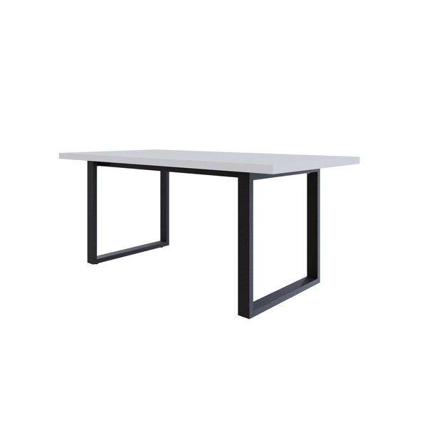 Mesa De Jantar Queens R 180cm X 90cm X 75cm Branco/preto