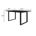 Mesa De Jantar Queens Rg2 160x90x75cm Preto/preto