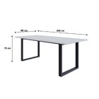 Mesa De Jantar Queens Rg2 200x90x75cm  Branco/preto