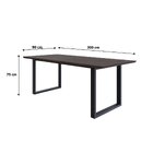 Mesa De Jantar Queens Rg2 200x90x75cm  Terracota/preto