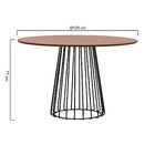 Mesa De Jantar Raiada Ø120x77cm Preto/amêndoa