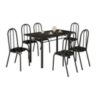 Mesa De Jantar Realeza 6 Cadeiras Lírio Martelado E Tampo Pre