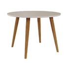 Mesa De Jantar Redonda 1,10m 4 Lugares Tampo Mdf Pés Em Madei