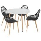Mesa De Jantar Redonda 100 Cm Branco + 4 Cadeiras Clarice Cloe