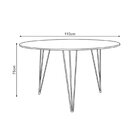 Mesa De Jantar Redonda 110cm Clips 3 Pés Ferro Branco