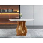 Mesa De Jantar Redonda 110cm Tampo Vidro/mdf Nuance Yescasa C