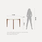 Mesa De Jantar Redonda 115cm Com Vidro Donatella Off White Fo