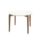 Mesa De Jantar Redonda 115cm Com Vidro Donatella Off White Fo