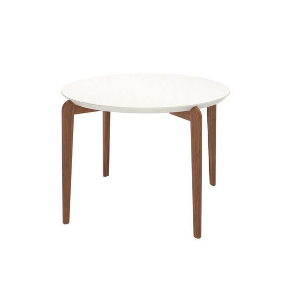 Mesa De Jantar Redonda 115cm Com Vidro Donatella Off White Fo