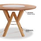 Mesa De Jantar Redonda 120cm Com Vidro Giratório No Tampo Amê