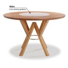 Mesa De Jantar Redonda 120cm Com Vidro Giratório No Tampo Amê