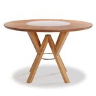 Mesa De Jantar Redonda 120cm Com Vidro Giratório No Tampo Amê