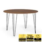 Mesa De Jantar Redonda 120cm Hairpin - Natural