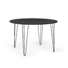 Mesa De Jantar Redonda 120cm Hairpin - Preto