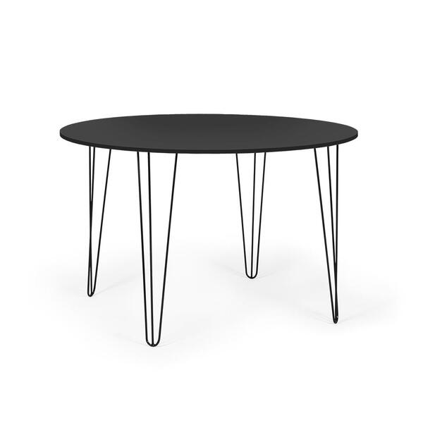 Mesa De Jantar Redonda 120cm Hairpin - Preto