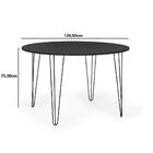 Mesa De Jantar Redonda 120cm Hairpin - Preto