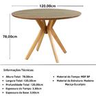 Mesa De Jantar Redonda 120cm Marci Premium Em Madeira Maciça