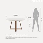 Mesa De Jantar Redonda 135cm Com Base Natural E Tampo De Vidr