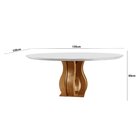 Mesa De Jantar Redonda 135cm Tampo Vidro/mdf Nuance Yescasa
