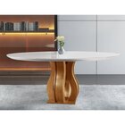 Mesa De Jantar Redonda 135cm Tampo Vidro/mdf Nuance Yescasa