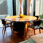 Mesa De Jantar Redonda 140cm Mogny Madeira Maciça Castanho Cl