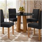 Mesa De Jantar Redonda 4 Lugares 100cm Ella N02 Ypê/preto