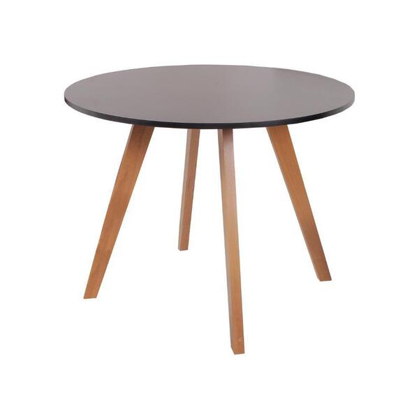 Mesa De Jantar Redonda 4 Lugares 100cm Em Mdf E Madeira Maciç