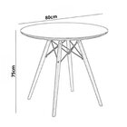 Mesa De Jantar Redonda 4 Lugares 80cm Eiffel Branco