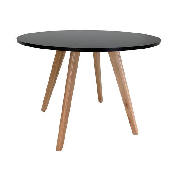 Mesa De Jantar Redonda 4 Lugares 80cm Em Mdf E Madeira Maciça