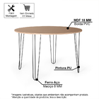 Mesa De Jantar Redonda 4 Lugares 90cm Base De Ferro Hairpin J