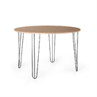 Mesa De Jantar Redonda 4 Lugares 90cm Base De Ferro Hairpin J