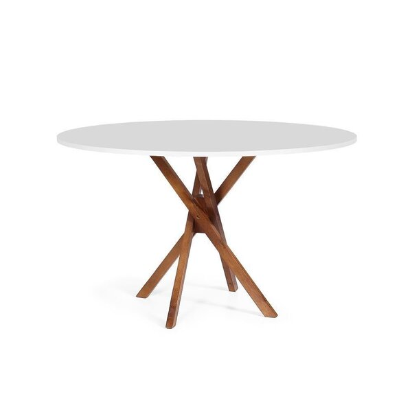 Mesa De Jantar Redonda 4 Lugares 90cm Em Madeira June - Strau