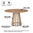 Mesa De Jantar Redonda 4 Lugares 90cm Gabi Jade - Straub Web