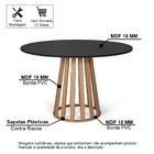 Mesa De Jantar Redonda 4 Lugares 90cm Gabi Preto/jade - Strau