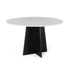 Mesa De Jantar Redonda 4 Lugares 90cm Isabela Branco/preto -