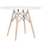 Mesa De Jantar Redonda 4 Lugares Eames Eiffel Wood 100cm Bran