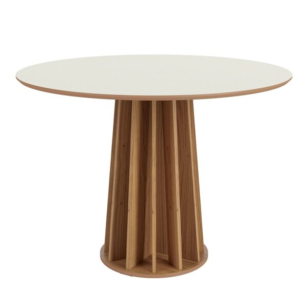 Mesa De Jantar Redonda 4 Lugares Ripada 100% Mdf Off White/fr