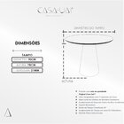 Mesa De Jantar Redonda 4 Lugares Tampo Com Vidro Cairo Fendi